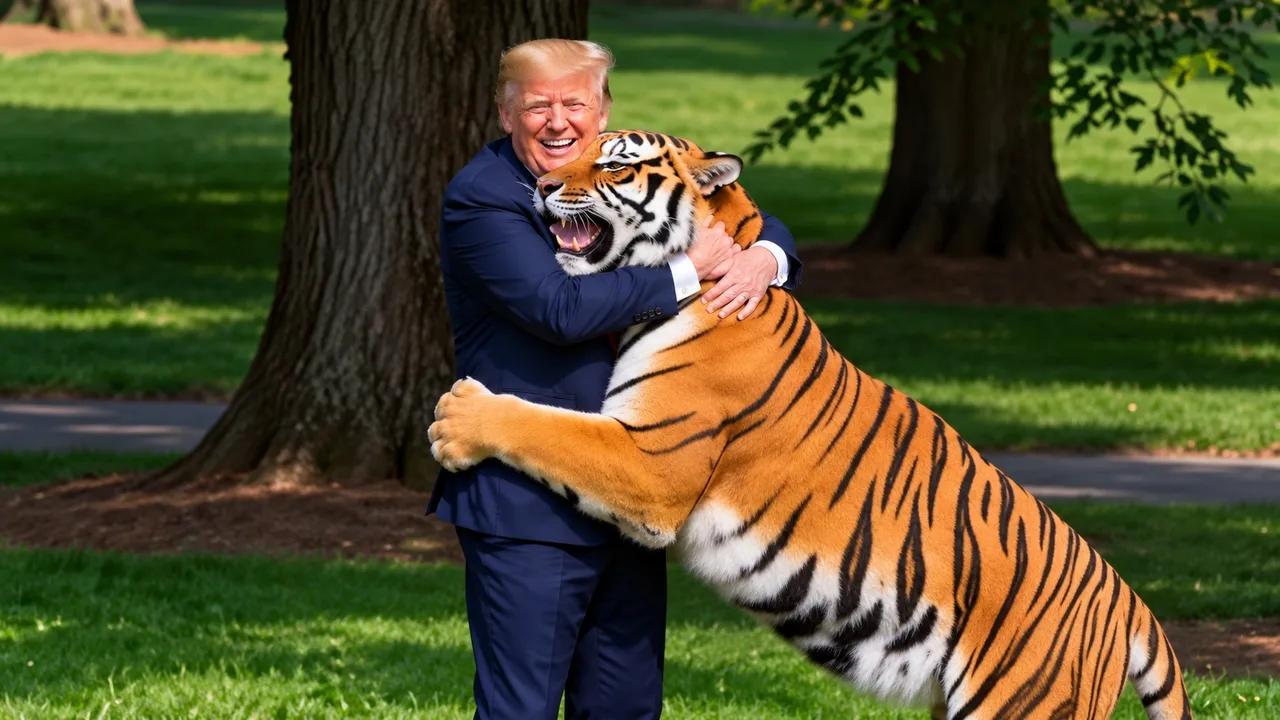 Trump with Tiger posted on Truth Social