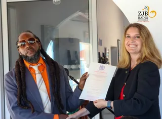 Vere Hendrickson at his British citizenship ceremony in Montserrat.